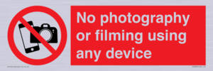 PV7869: No photography or filming using any device