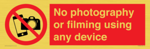 PV7869: No photography or filming using any device