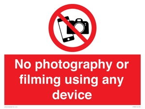 PV7869: No photography or filming using any device
