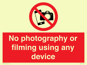 PV7869: No photography or filming using any device