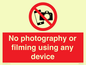 PV7869: No photography or filming using any device