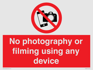 PV7869: No photography or filming using any device