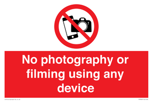 PV7869: No photography or filming using any device