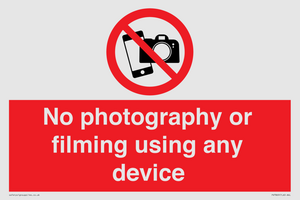 PV7869: No photography or filming using any device