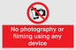 PV7869: No photography or filming using any device
