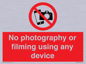 PV7869: No photography or filming using any device