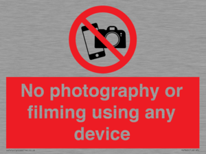 PV7869: No photography or filming using any device