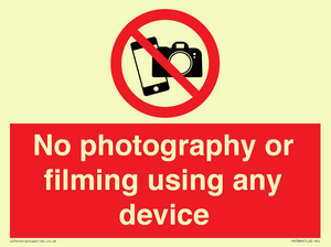 PV7869: No photography or filming using any device