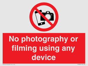 PV7869: No photography or filming using any device