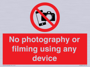 PV7869: No photography or filming using any device