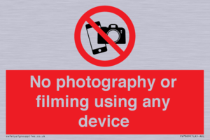 PV7869: No photography or filming using any device