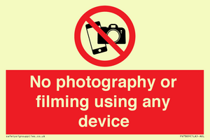 PV7869: No photography or filming using any device