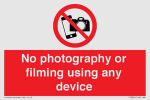 PV7869: No photography or filming using any device