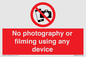 PV7869: No photography or filming using any device