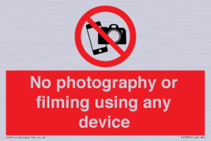 PV7869: No photography or filming using any device