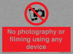 PV7869: No photography or filming using any device