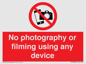 PV7869: No photography or filming using any device