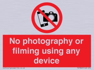 PV7869: No photography or filming using any device