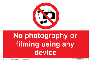 PV7869: No photography or filming using any device