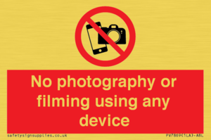 PV7869: No photography or filming using any device