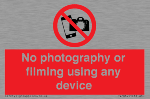 PV7869: No photography or filming using any device