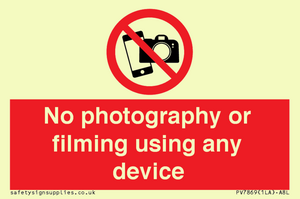 PV7869: No photography or filming using any device