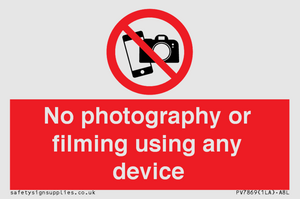 PV7869: No photography or filming using any device