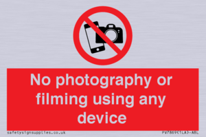 PV7869: No photography or filming using any device