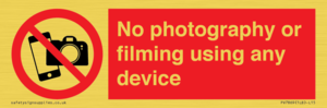 PV7869: No photography or filming using any device