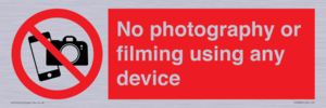 PV7869: No photography or filming using any device
