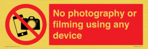 PV7869: No photography or filming using any device