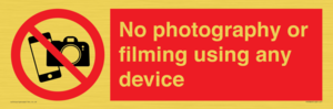 PV7869: No photography or filming using any device