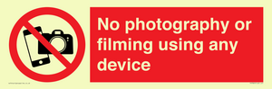 PV7869: No photography or filming using any device