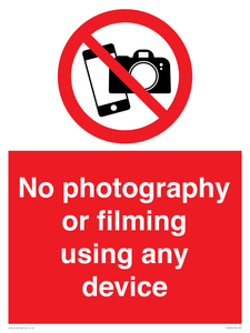 PV7869: No photography or filming using any device