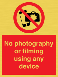 PV7869: No photography or filming using any device