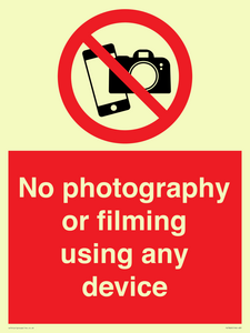 PV7869: No photography or filming using any device