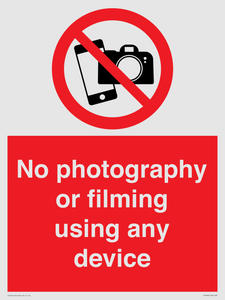 PV7869: No photography or filming using any device