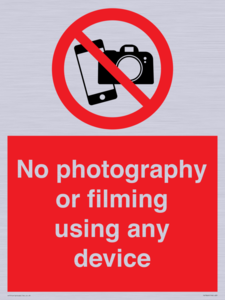PV7869: No photography or filming using any device