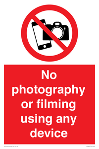 PV7869: No photography or filming using any device