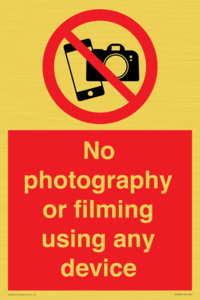 PV7869: No photography or filming using any device