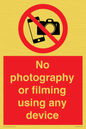 PV7869: No photography or filming using any device