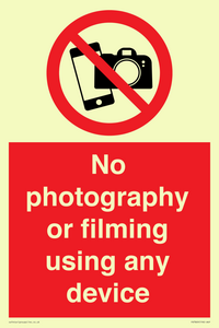 PV7869: No photography or filming using any device