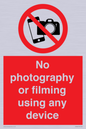 PV7869: No photography or filming using any device