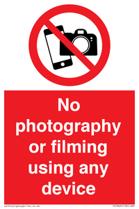 PV7869: No photography or filming using any device