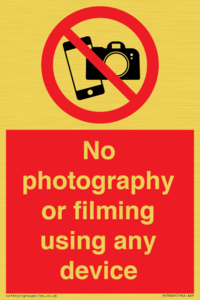 PV7869: No photography or filming using any device