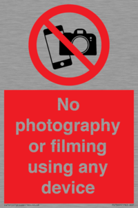 PV7869: No photography or filming using any device