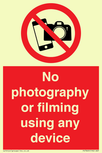 PV7869: No photography or filming using any device