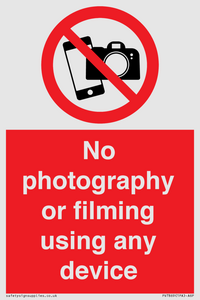 PV7869: No photography or filming using any device