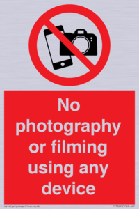 PV7869: No photography or filming using any device