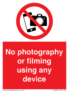 PV7869: No photography or filming using any device